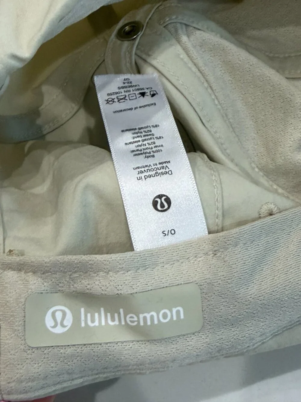 Lululemon Tan/Beige Ponytail Baseball Hat Cap